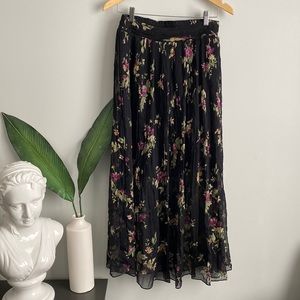 Black Floral Skirt
